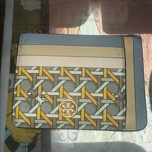 Tory Burch Patterned Card Holder with Logo
